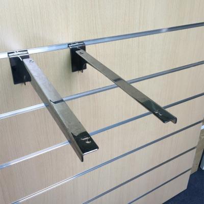 China For slatwall and store displays retail chrome finish commerical retail slatwall bracket for shelves retail displays for sale