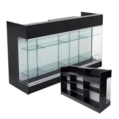 China Use For Store Displays Factory Direct Sale Wooden Ledgetop Checkout Counter With Showcase Front for sale