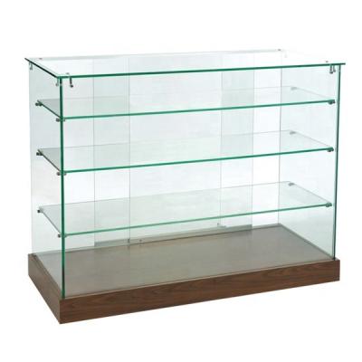 China Freestanding Wholesale Tempered Glass Display Showcase For Retail Shops And Store for sale