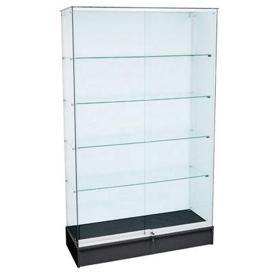 China Free maker full view frameless glass wall showcase cabinet for wholesale for sale