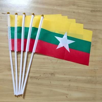 China Custom 14x21cm Different Countries World International Stick Flag Hand Held Small Mini National Pennant Flags Banners On Stick for sale