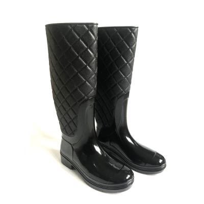 China Size: 39cm Height: 39cm Karate Stitched Rubber Boot Women Rainboos Ladies PVC Tall Knee High Boots for sale