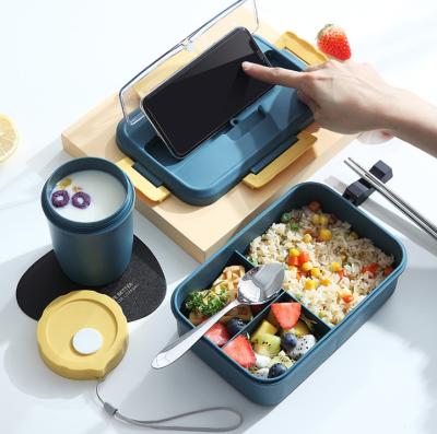 China Wheat Heatable Biodegradable Plastic Straw Portable Microwave Oven Bento Lunch Box and Bottle for sale