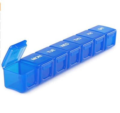 China Eco-Friendly Plastic Weekly Pill Organizer Custom Weekly Pill Organizer Eco-Friendly Organizer 2021 7 Day Container Medicine Pill Box Travel Case for sale