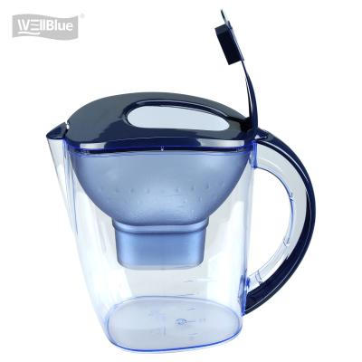 China Wellblue 3.5L Plastic Filter Water Pitcher Commercial M Style BPA Free Alkaline Purifier for sale