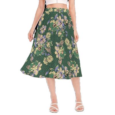 China Anti-Static XS Regular Fit Bodycon All Over Print Women's Section Chiffon Long Skirt for sale