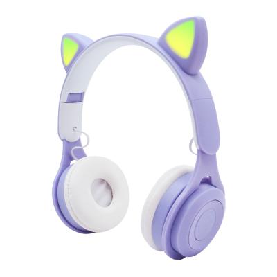 China 2021 New Wireless Headphone Cat Ear Student Style Foldable BT 5.0 Earphone Noise Reduction Earphone for sale