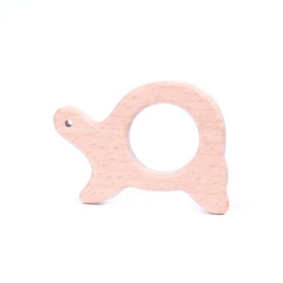 China Baby Soothing Teether DIY Baby Soothing Wooden Animal Teether Beech Turtle Teether Toy Jewelry Accessories Craft Ornaments for sale