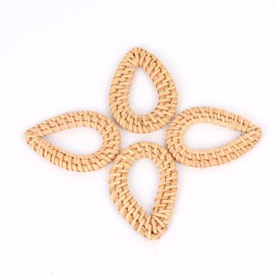 China Crafts Water Droplets Shape Rattan Braided Decoration Elements Accessories Earrings Making Jewelry for sale