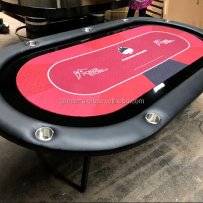 China MDF Board 8 Players Texas Holden Poker Table Casino Folding Poker Table In 84 Inches for sale