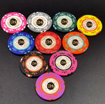 China 14 g CASINO ROYALE STYLE 3 tones clay chips, with customized stickers 2021-1022 for sale