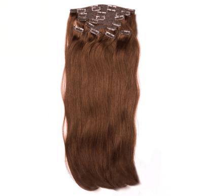 China Dual Weft Virgin Clip In Hair Extensions / Straight Remy Human Hair Clip In for sale