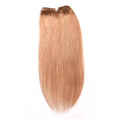 China Brown Color 1B Indian Remy Human Hair Clip In Extensions No Synthetic Hair for sale