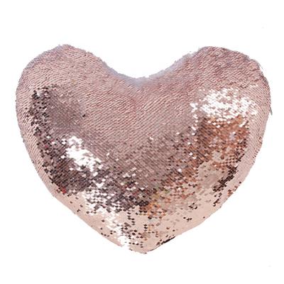 China PORTABLE Cheap Heart Shaped Kissen Sequin Pillow Case Sublimation Bolster Pillow Cover for sale