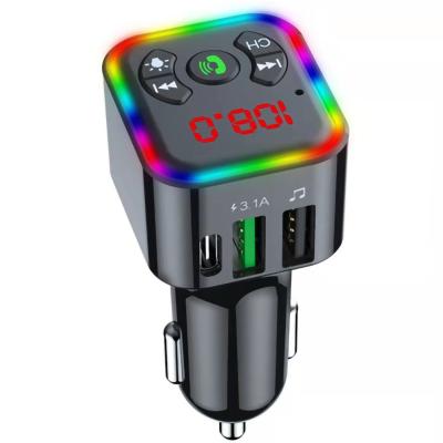 China Multi-Function Car Fm Transfer BT 5.0 Car Fast Wireless Fm Transmitter Tf Card Mp3 Player Fast Charger for sale