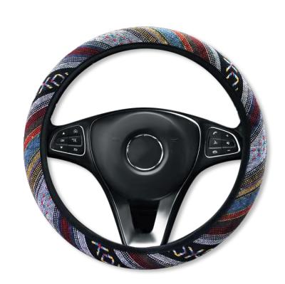 China Custom Fancy Leather Fabric Red Fancy Hairy Steering Wheel Cover Steering Wheel Cover for sale