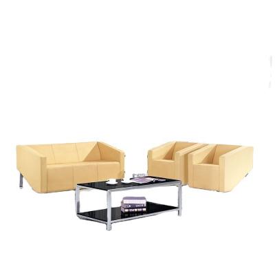 China Best Selling Modern Leather Sofa Extendable With Stainless Steel Legs Office Sofa for sale