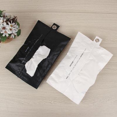 China Minimalist Tyvek Tissue Box Holder Car Home Room Towel Tissue Box Dispenser Hanging Facial Cover Container for sale