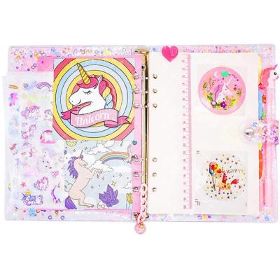 China Unicorn A6 Printed Weekly Planner Spiral Notebook Notebook Kawaii Stationery Day Plan Diary Memo Pad Kids Gift for sale