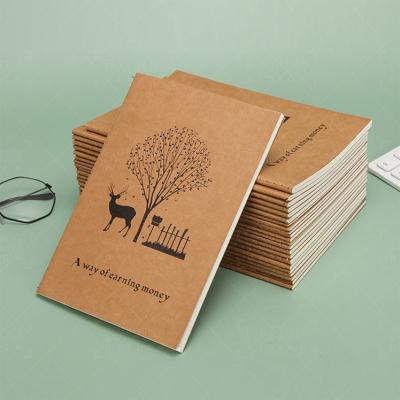 China Custom Black Card Hardcover Doodle Notebook A5 Size Brown Kraft Paper Smart Notebook Sew Binding Notebook for sale