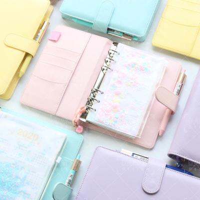 China 2021 A5 A6 Binder Cute Personal Agenda Personal Weekly Organizer New Office Macaroon Binder Portable Stationery School Spiral Notebooks for sale