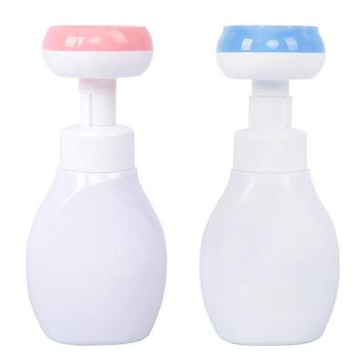 China Personal Care Baby 250ml Refillable Plastic Bottle Hand Soap Shampoo Dispenser Plastic Foaming Liquid Pump With Flower Shape for sale