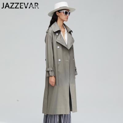 China Autumn And Winter Women's Gray Anti-shrink Ditch Coat Women's Mid-Length Oversized Ditch Cross Coat 9020 for sale