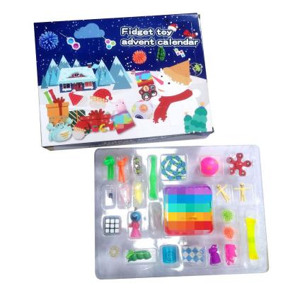 China Effort Version 24 Wiggle Person Toys Set Factory New Christmas DIY Custom Push Noise Bubble Bubble Toy Fidget Toy Advent Calendar Sensory For Halloween for sale