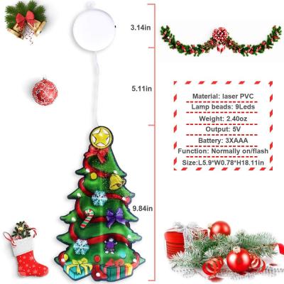 China Christmas Suction Cup Window Hanging Lights Christmas Decoration Lighted Window Decor Hanging Lights with Suction Cup Hook for Christmas Party Display Window Home for sale