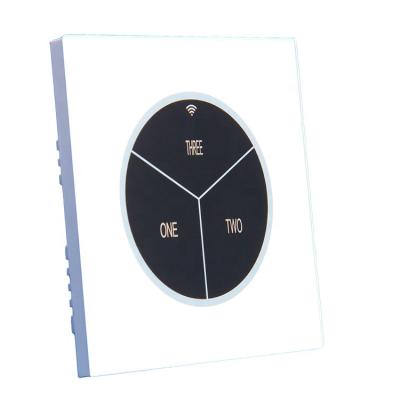 China Touch Screen Switch Smart Alexa Switch Wifi Tuya APP Control Smart Home Automation 3 Strip Touch Switch for sale