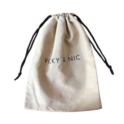 China Custom Recyclable Cheap Custom Logo Print Cloth Pouches Drawstring Bag Velvet Jewelry Packaging Pouch Big Dustproof Bag for sale