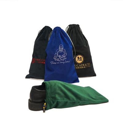 China Hot-selling Recyclable LOGO Drawstring Velvet /Nonwoven Pouch Custom Shoe Dust Proof Bag Custom Bags for sale