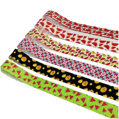 China Viable Wholesale Custom Printed Logo Gift Polyester Ribbon Multiple Color Pattern Ribbon Gift Wrapping for sale