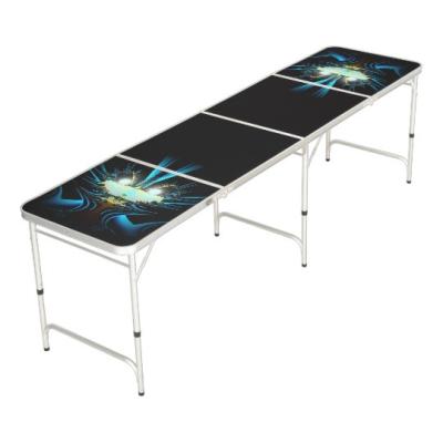 China 2021 New 8ft Beer Pong Table Portable Outdoor Custom Aluminum Folding Easy Carry Camping Adjustable Picnic Table For Party Game for sale