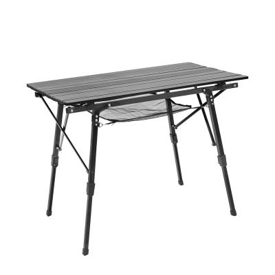 China Modern Folding Aluminum Outdoor Table Heights Adjustable Rolled Picnic Camping Table for sale