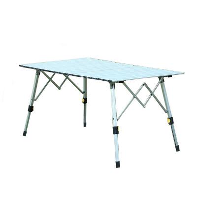 China Roll Up Height Adjustable Camping Outdoor Aluminum Folding Picnic Table for sale