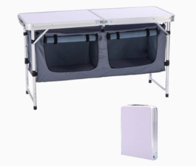 China Aluminum multi-functional camping cupboard lightweight portable camping kitchen table BBQ party camping kitchen cupboard for sale