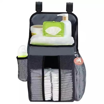 China Anti-theft Hot Selling Diaper Hanging Organizer Fits All Crib Strollers Playards Nursery Storage Bag for sale