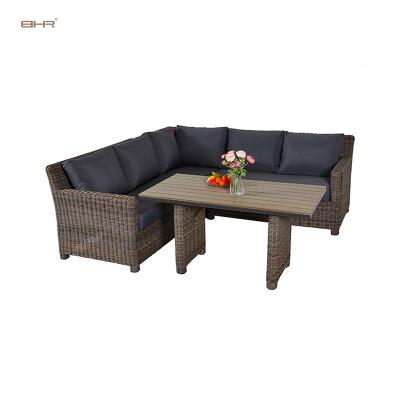 China Modern Popular Nice Price Four Piece Set Outdoor Wicker Rattan Dining Furniture Customized for sale