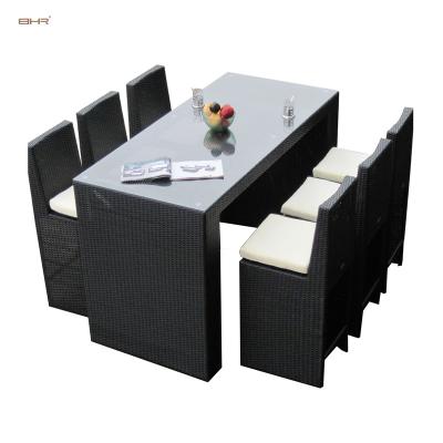 China Modern BHR Amazon Garden Furniture Rattan Dining Bar Set Outdoor for sale