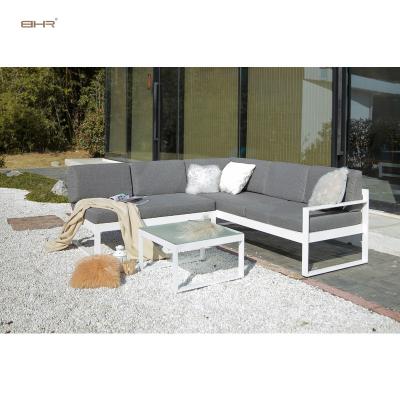 China Modern Comfortable Frame Sofa Outdoor Garden Powder Coated Aluminum Patio Furniture Sets for sale