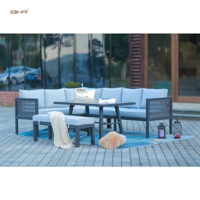 China BHR modern hot sale nice quality many kinds modern weave metal aluminum frame living room sofa patio furniture garden sofas for sale