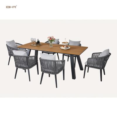 China Latest Modern Leisure Outdoor Furniture Dining Set Woven Rope Garden Woven Outdoor Furniture for sale