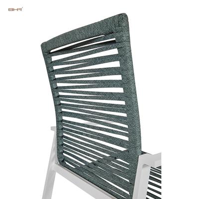 China Modern Modern Outdoor Table And Chair Rope Back Garden Dining Outdoor Rope Furniture Set for sale