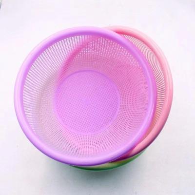 China Low Price Viable Wholesale Round Household Plant Storage Plastic Basket for Rice Sieve and Vegetable Wash Drain Basket for sale