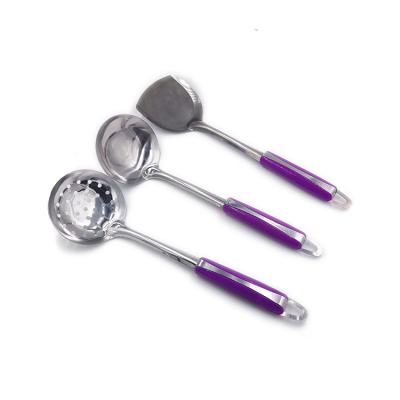 China Viable Kitchenware Set Kitchen Utensils Cooking Tools Spatula Spoon Soup Noodle Server Stainless Steel Spatula for sale