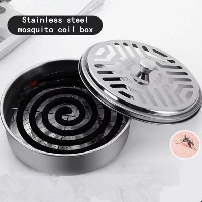 China Hot Selling Multifunctional Viable Amazon Stainless Steel Wire Mesh Mosquito Coil Rack With Cover Fire Mosquito Coil Tray for sale