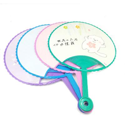 China China factory direct wholesale high quality cartoon wave edge around the plastic fan children's college students fan to enjoy the cool for sale