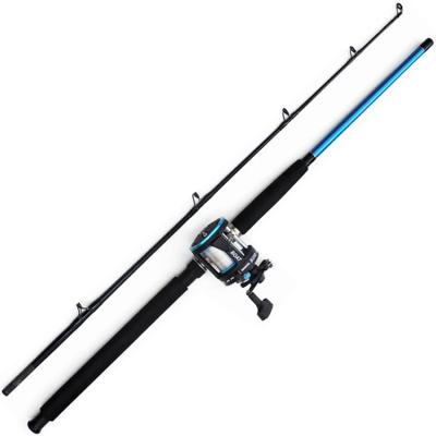 China Trolling Reel 1.80m Strong Combo Fishing Rod Glass Competitive Fishing Reel for sale