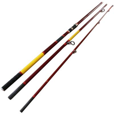 China Rod Surf Carbon Coating Fishing Colored Glass 3 Sections 3.6m for sale